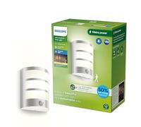 Philips Lighting Python UltraEfficient Outdoor Wall Light, 3.8W, 2700K, Silver, Motion Sensor, IP44 Weatherproof