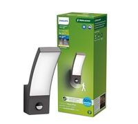 Philips Lighting Splay UltraEfficient Outdoor Wall Light, 3.8W 2700K, Antracite, Motion Sensor, IP44 Weatherproof
