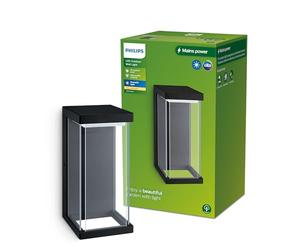 Philips Lighting Ulyzo Outdoor wall Light, 12W, 2700K Warm White Light, Black, IP44 Weatherproof