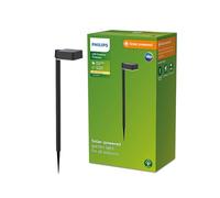 Philips Lighting Vapora Outdoor Solar Wall Light, 1.5W, 2700K, Black, IP44 Weatherproof