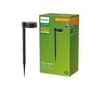 Philips Lighting Vynce Outdoor Solar Wall Light, Square, 1.5W, 2700K, Black, IP44 Weatherproof