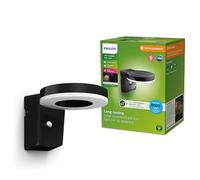 Philips Lighting Zonal UltraEfficient Outdoor Solar Wall Light, Round, 1.3W, 3000K, Black, Motion Sensor, IP44 Weatherproof