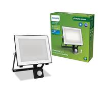 Philips Lois Outdoor Floodlight with Motion Sensor, Black | 4750lm Warm White 3000K IP65 Portable Floodlight with Motion Sensor Powerful Light Class