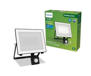 Philips Lois Outdoor Floodlight with Motion Sensor, Black | 4750lm Warm White 3000K IP65 Portable Floodlight with Motion Sensor Powerful Light Class
