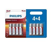 8 x Philips AA Power Alkaline LR6 Long Lasting Batteries