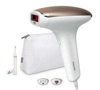 Philips Lumea 7000 IPL Hair Removal Device, 5 Intensities, 2 Attachments for Body & Face, App Connectivity, Corded Use, with Pen Trimmer, Rose Gold, BRI921/00
