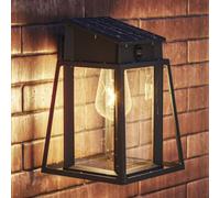 Philips Lysin UltraEfficient Outdoor Solar Wall Light, Replaceable Solar Bulb, Motion Sensor, 2700K, Black