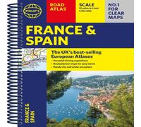 Philip's Maps Philip's France & Spain Road Atlas : A4 Spiral Paperback Book Philip's Maps Multicolor