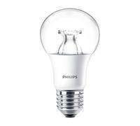 PHILIPS Master 8W (60W Replacement) A60 LED Bulb, E27 Edison Screw, Dim Tone, Warm 2200K-2700K, Clear Lamp, UK (1)