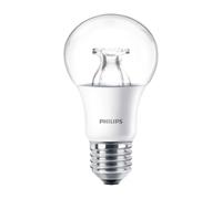 Philips Master DimTone LED GLS A60 Light Bulb 8W 60W Equivalent E27 Edison Screw Clear Glass Warm Glow 2200K-2700K CRI90 Dimmable Energy Efficient D
