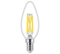 Philips Master LED Candle 5.9 (60W) E14 927 B35 Clear Glass DimTone, 806lm, Dimmable Warm Glow 2200K-2700K, High CRI Decorative Candle Light Bulb UK