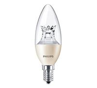 Philips Master LED Candle DimTone 5.5W E14 (SES) Warm Glow Dimmable Candle Bulb, Incandescent Effect, Energy Saving LED, Long Life, Clear Finish, Home & Decorative Lighting
