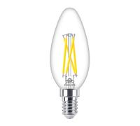 Philips MASTER LED E14 Candle Filament Clear 2.5W 340lm - 922-927 Dim To Warm | Best Colour Rendering - Dimmable - Equivalent 25W