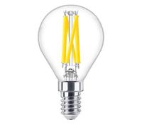 Philips Master LED E14 GolfBall Filament Clear 3.4W 470lm Dimmable - Dim to Warm 2200K-2700K, CRI 90+, Best Color Rendering, 40W Incandescent Replacement, Decorative LED Bulb
