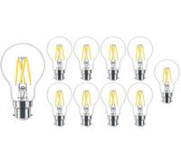 Philips Master LED Glass Bulb B22 5.9W (60W Equivalent) A60 Clear Filament Warm Glow 2200K-2700K Dimmable 806lm CRI95 Energy Saving Light Bulb 25,000h Lifetime
