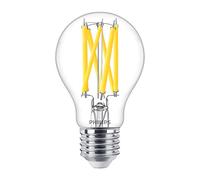 PHILIPS Master Value 10.5W (100W Replacement) A60 LED Bulb, Dim Tone 2200K-2700K, Edison Screw Cap E27, Warm White, Clear Filament Lamp