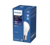 Philips Master Value LED GLS A60 Light Bulb 7.8W 75W Equivalent E27 Edison Screw Very Warm White Dimmable CRI90 High Colour Rendering Energy Efficient LED