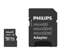 Philips - Micro SDHC 64 GB Class 10 Memory Card + Adapter