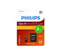 Philips Micro Sdhc Class10 Ultra Speed Memory Card With Adapter, 8Gb In Black Black