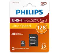 Micro SDXC Card 128GB Black Class 10 UHS-I U1 Plastic with SD Adapter High-Speed