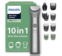 Philips Multigroom 5000 Series All-in-One 10-Piece Trimmer - Shaver and Clipper for Beard, Nose, Hair and Body, Self-Sharpening Full Metal Blades, 11 Length Settings (0.5-16 mm), Model MG5918/15