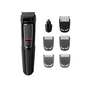 Philips MULTIGROOM Series 3000 MG3721/14 Rechargeable Black hair trimmers/clipper (Black, Rectangle, Beard, Ear, Eyebrow, Nose, Stainless Steel, 60 min, Integrated)