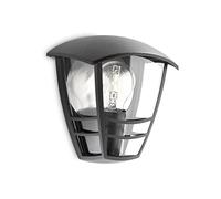 Philips myGarden Creek Outdoor Wall Light Black (Requires 1 x 60 W E27 Bulb)