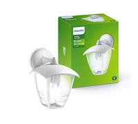 Philips Mygarden Creek Outdoor Wall Light, White (Requires 1 x 60 W E27 Bulb), Wall Lantern