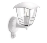 Philips Creek 60W E27 (UP) Wall Lantern With PIR IP44 Dimmable White - 915002791202