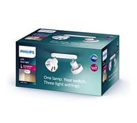 Philips myLiving 2-Pack Bukko LED SceneSwitch White in Metal, Warm White to Neutral Dimmable with Existing Switch