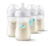 Philips Avent Natural Response Baby Gift Set, 4 Natural Response Baby Bottles 260 ml with T3 (1 m+ Teats), SCY903/61