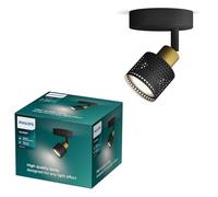 PHILIPS Niall Spot 1-Head, GU10 not Included, Brass, IP20, Black-Gold