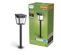 PHILIPS Nissa UltraEfficient Outdoor Solar Pedestal Light with Sensor, 3000K, 250/25lm, Black