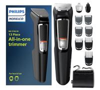 Philips Norelco Multi Groomer All-in-One Trimmer Series 3000-13 Piece Mens Grooming Kit for Beard, Face, Nose, Ear Hair Trimmer and Hair Clipper - NO Blade Oil Needed, MG3740/40