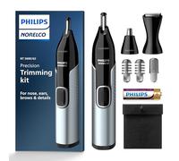 Philips Norelco Nose Trimmer 5000 for Nose, Ears, Eyebrows Trimming Kit, NT5600/62, Black/Silver