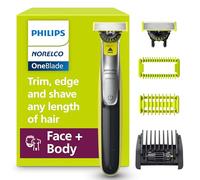 Philips Norelco OneBlade 360 Face + Body Hybrid Electric Shaver QP2834/70 | Trim, Edge & Shave Face & Body, Body Skin Guard, 5-in-1 Stubble Comb, 360 Contour Blade, Wet and Dry Use, 60-Minute Runtime