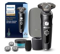 Philips Norelco Shaver Series 9000 Prestige, Wet and Dry Electric Shaver, Lift & Cut Shaving System, SenseIQ Technology, Precision Trimmer, Cleaning Pod, Premium Pouch, Black Matte, Model SP9840/90