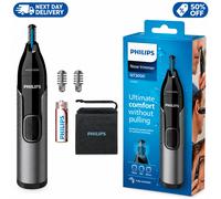 Philips Series 3000 Ear, Eyebrow & Nose Trimmer with 2 Eyebrow Combs & Pouch, Showerproof and Fully Washable, Black & Grey, NT3650/16