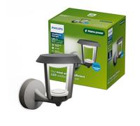 Philips Nuvy Outdoor Wall Light, 800 lm, 2700 K, PowerShield, IP44 Weather-Resistant, Durable, Aluminum, Built-in LED, Anthracite Gray