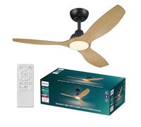 Philips LED fan Olas, Ø 132 cm, brown/black, quiet