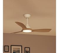 Philips Olas LED Fan, Ø 106 cm, brown/white, CCT