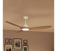 Philips Olas LED Fan, Ø 132 cm, brown/white, CCT