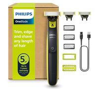 Philips OneBlade 360 Hybrid Face + Body, Electric Shaver, Beard Trimmer and Body Groomer, with 360 Blade Technology, 3X 360 Blade for Face, 3X Stubble Comb (1,3,5mm), 1x Body Kit, Model QP2824/31