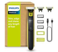 Philips OneBlade 360 Hybrid Face + Body, Electric Shaver, Beard Trimmer and Body Groomer, with 360 Blade Technology, 3X 360 Blade for Face, 3X Stubble Comb (1,3,5mm), 1x Body Kit, Model QP2824/31