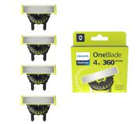 Philips OneBlade Original 360 Blade Heads, Compatible with all OneBlade and Pro Electric Shaver & Trimmers, Original from Philips, 4x One Blade, 16-Month Supply (QP440/60)