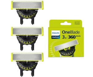 Philips OneBlade Original 360 Blade Heads, Compatible with all OneBlade and Pro Electric Shaver & Trimmers, Original from Philips, 3x One Blade, 12-Month Supply (QP430/60)