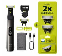 Philips OneBlade Pro 360 Trimmer Bundle for Face & Body with Extra Replacement Blade 2x Pack Included, QP6552/30 + QP420/50