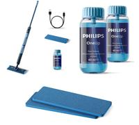 Philips OneUp 5000 Series Electric Mop, Floor Cleaner & Replaceable Pads Bundle, Blue