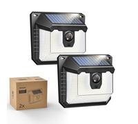 Philips Outdoor Solar Lights with Motion Sensor, 120 LED Solar Security Wall Lights, 3 Lighting Modes, Waterproof Outdoor Lamp for Yard, Fence, Garden & Garage, 2 Pack