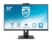 Philips 326P1H, 32 inch QHD Monitor, 75Hz, 4ms, IPS, USB-C Dock, Webcam, Speakers, Height adjust, 3840 x 2160, 350 cd/m² , HDMI, DisplayPort, USB-C, USB 3.1